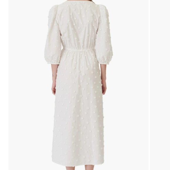 MAJE Roxitane floral-embroidered organic-cotton midi dress Size 34 - Picture 2 of 14